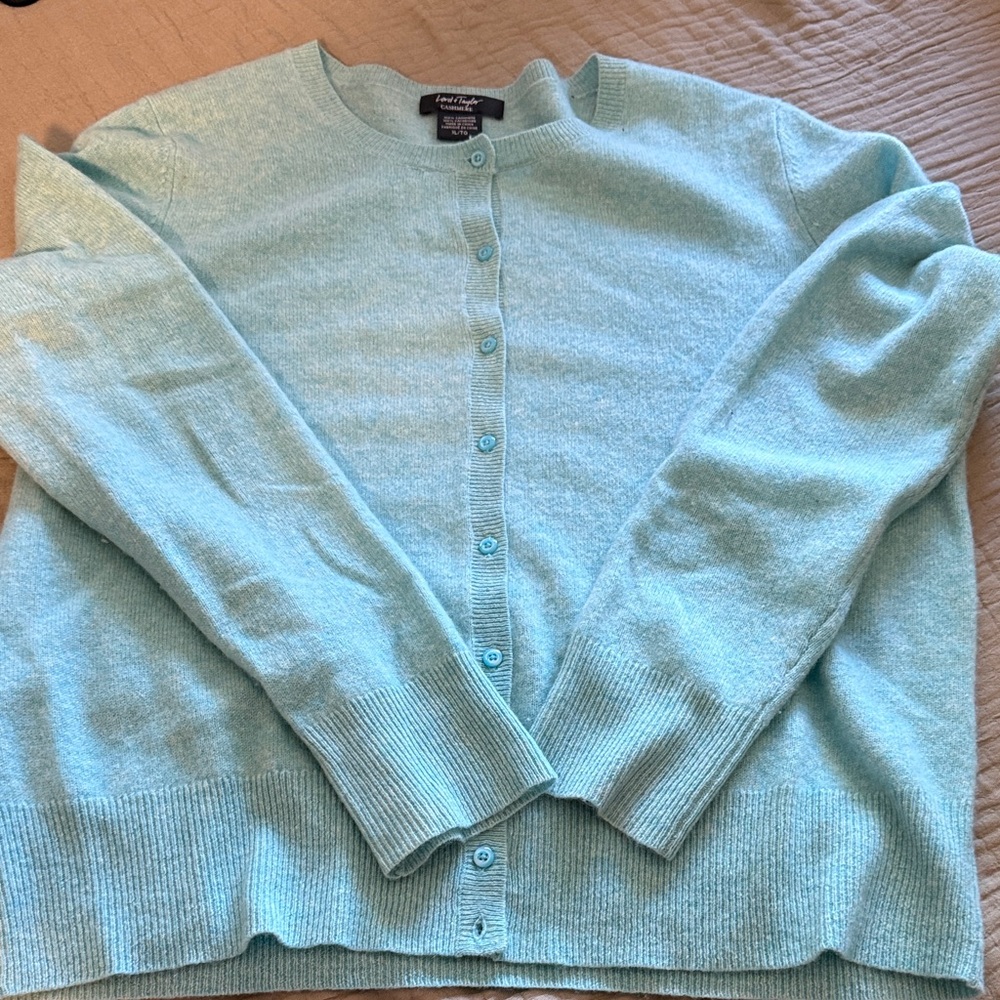 Lord & Taylor Light Blue Cardigan Sweater